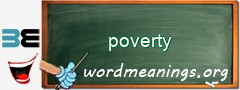 WordMeaning blackboard for poverty